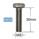 Șurub Inox Cap Hexagonal M8x30 mm